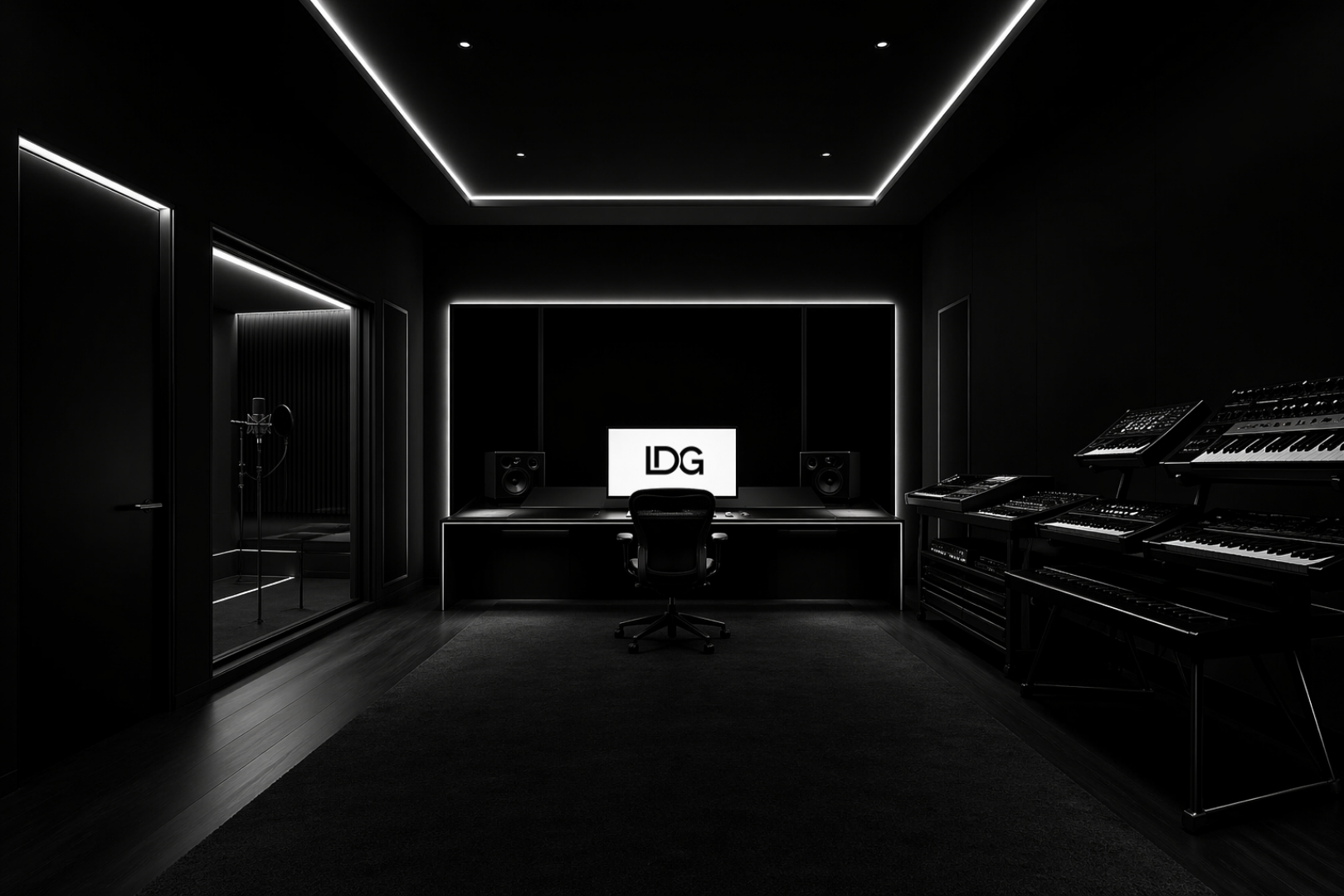 Audio waveforms and MIDI clips on screen